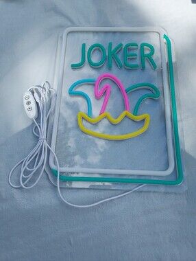 Amazon JOKER LED Sign in Teal, Pink & Yellow